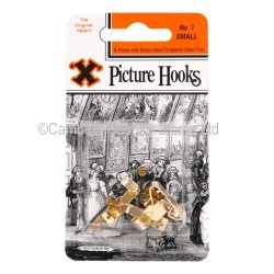 Brass Picture Hooks No.1 5 Pack